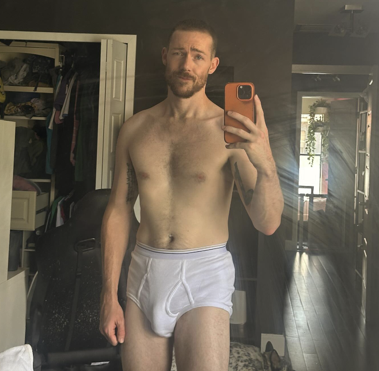 Xander McKee in classic tighty whities